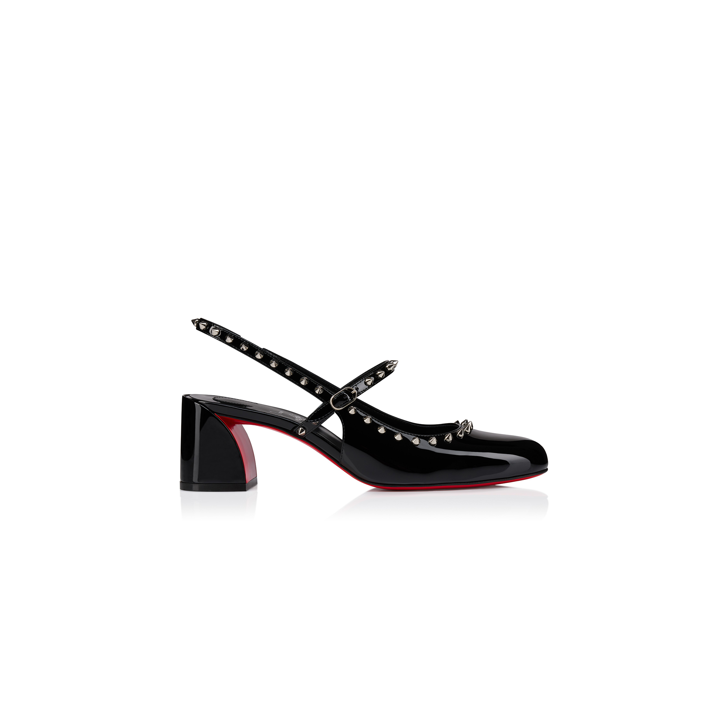 CHRISTIAN LOUBOUTIN JANISPIKES 55 MM MARY JANES-PATENT LEATHER-BLACK-WOMEN 1250705B439
